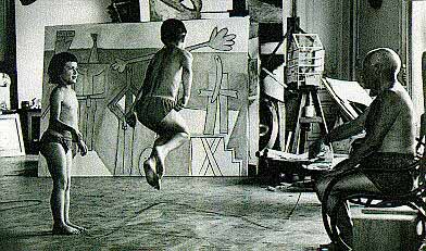 Picasso playing with his sons